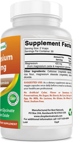 Best Naturals Magnesium 425 mg 180 Veggie Capsules - High Absorption