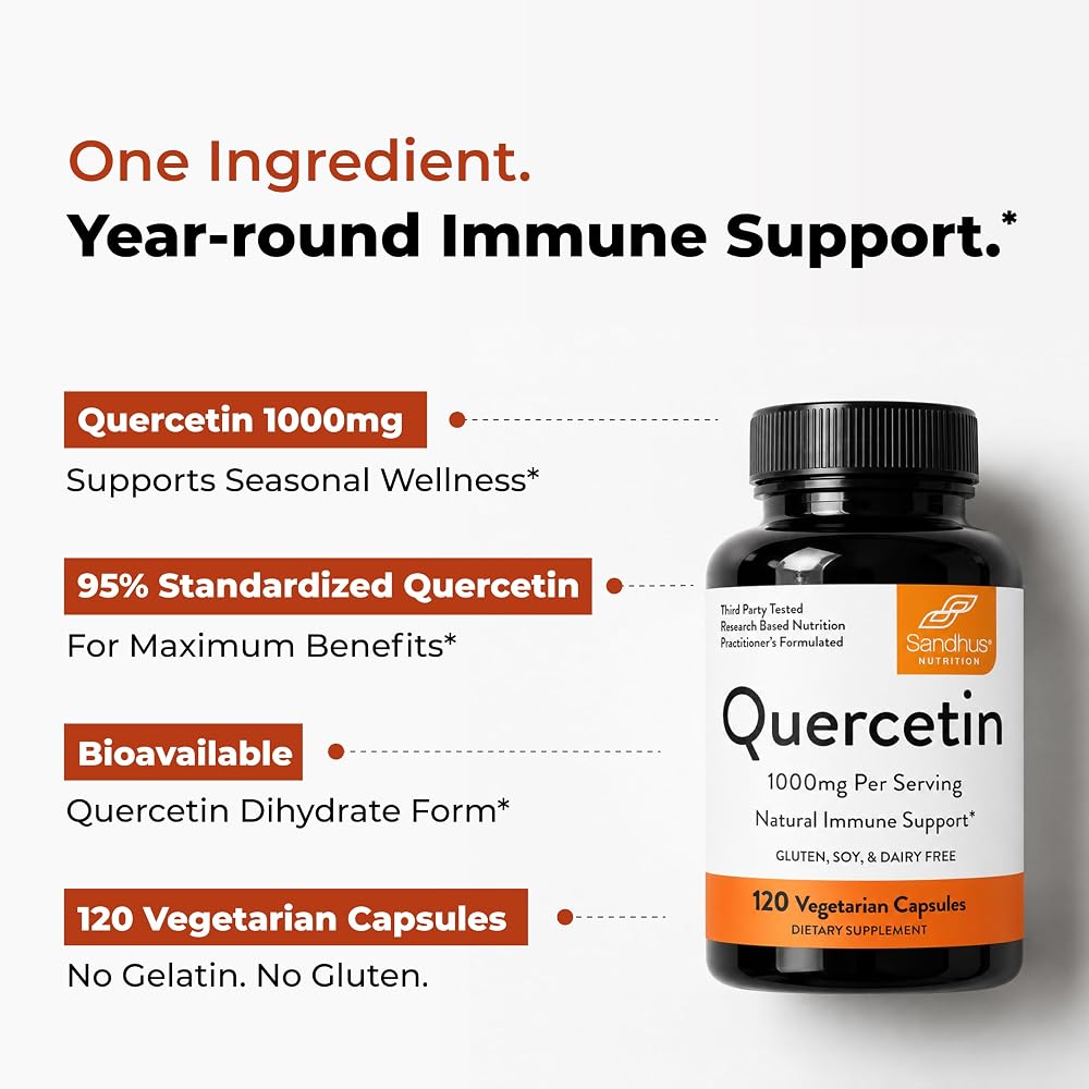 Sandhu's Quercetin 500mg Vegetarian Capsules