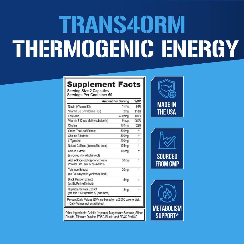 Evlution Trans4orm Thermogenic Fat Burner - 120 Capsules - image 2