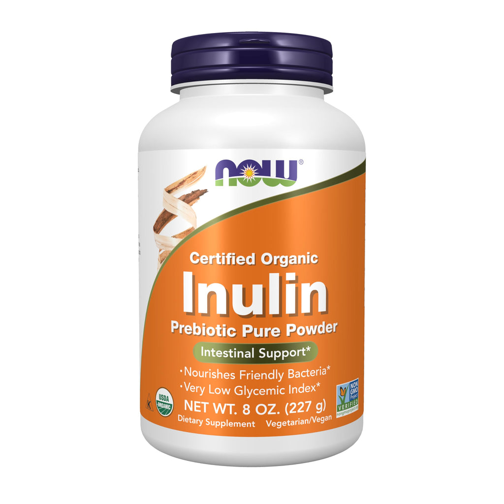 NOW Supplements Inulin Prebiotic Pure Powder, Organic - 8 oz