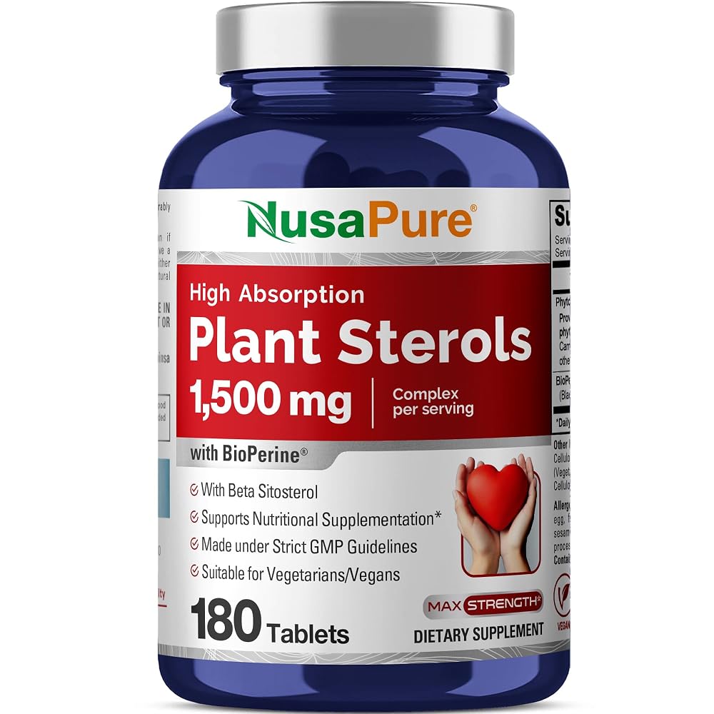 NusaPure Plant Sterols 1500mg Vegan - 180 Vegetarian Tablets