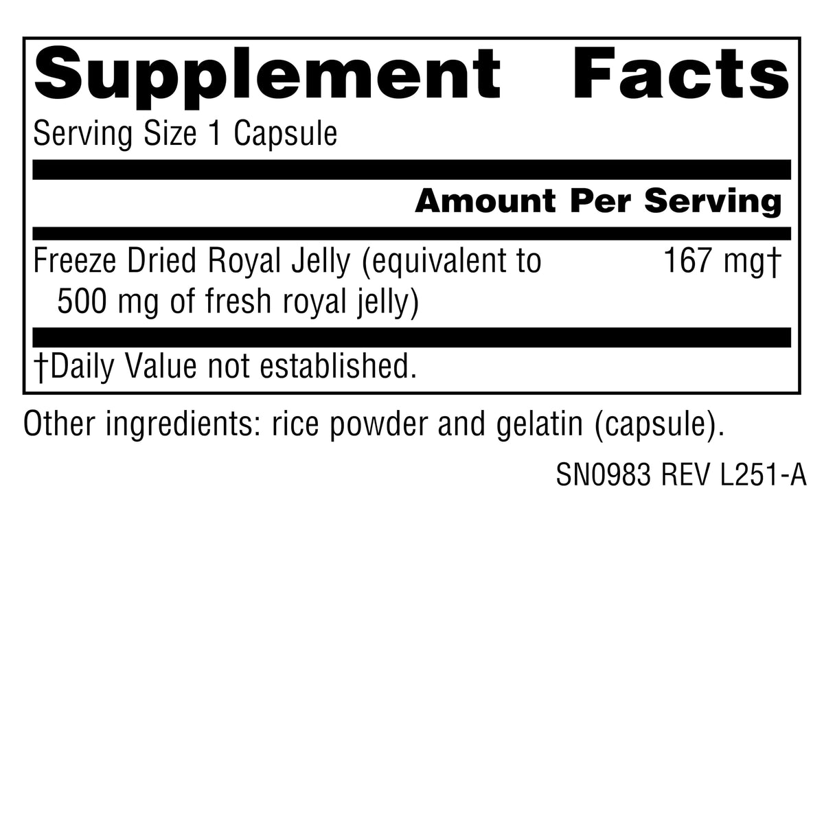 Source Naturals Royal Jelly 167 mg - 60 Capsules - image 2