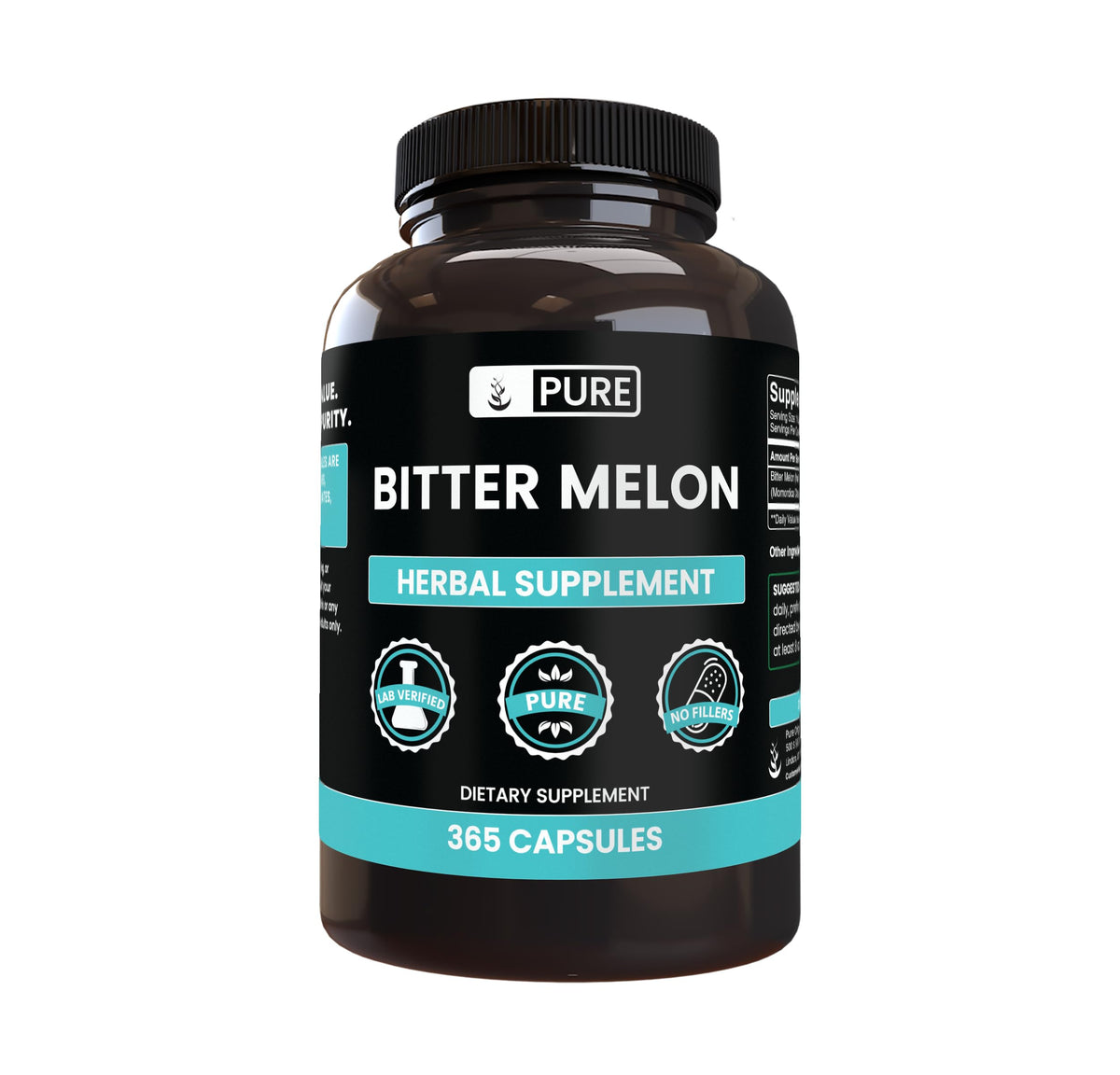 PURE ORIGINAL INGREDIENTS Bitter Melon Extract - 365 Capsules