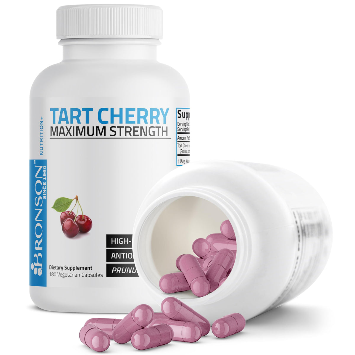 Bronson Tart Cherry Maximum Strength - 180 Vegetarian Capsules - image 4