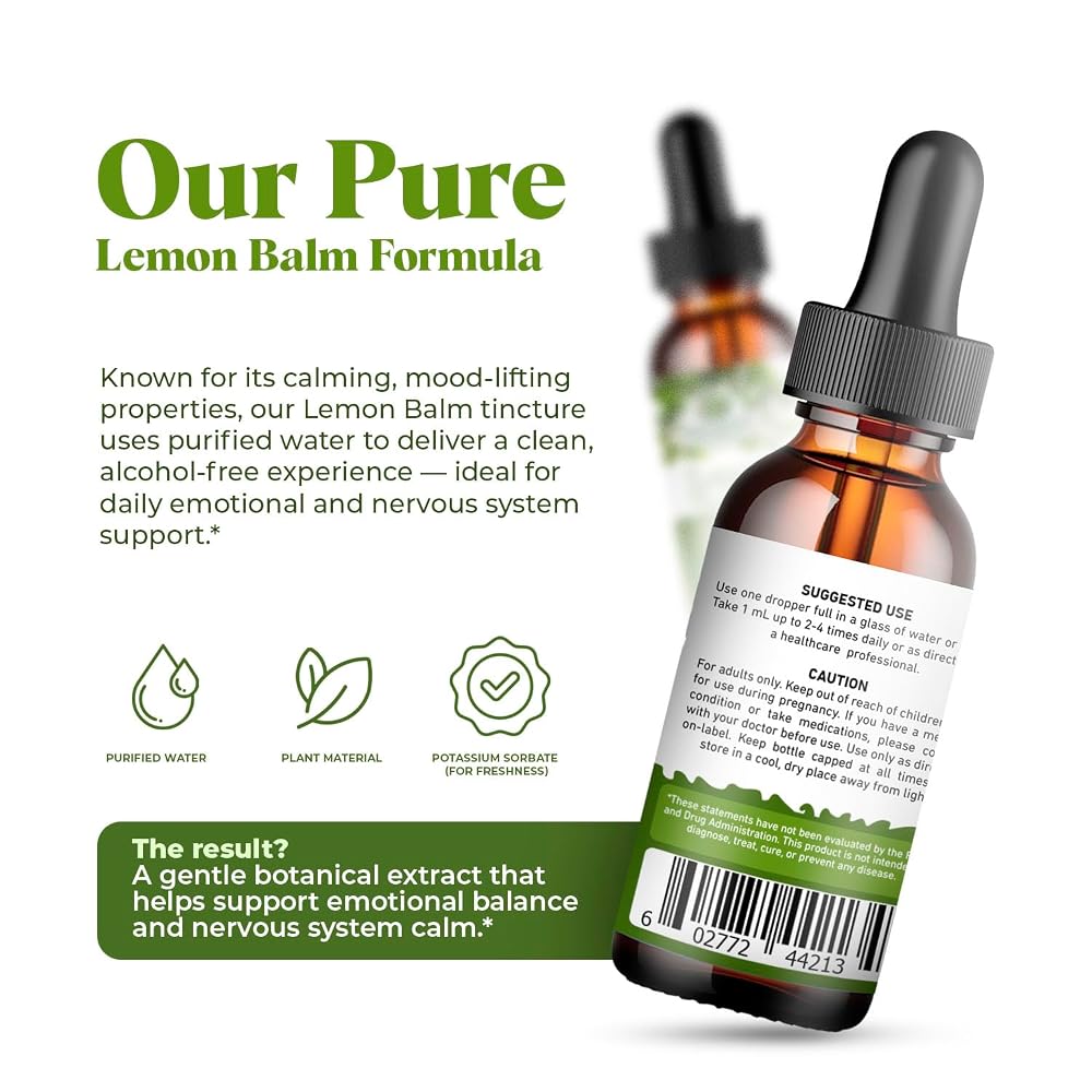 Amazing Botanicals Organic Lemon Balm Leaf Liquid Extract for Immune
