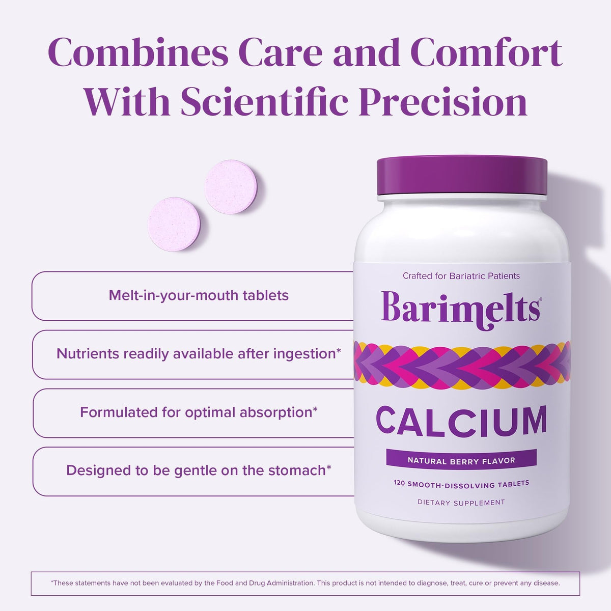 BariMelts Calcium Citrate with Vitamin D3 & Magnesium - 120 Tablets - image 4