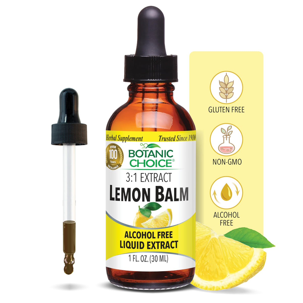 Botanic Choice Lemon Balm Liquid Extract Alcohol Free - 1 fl oz