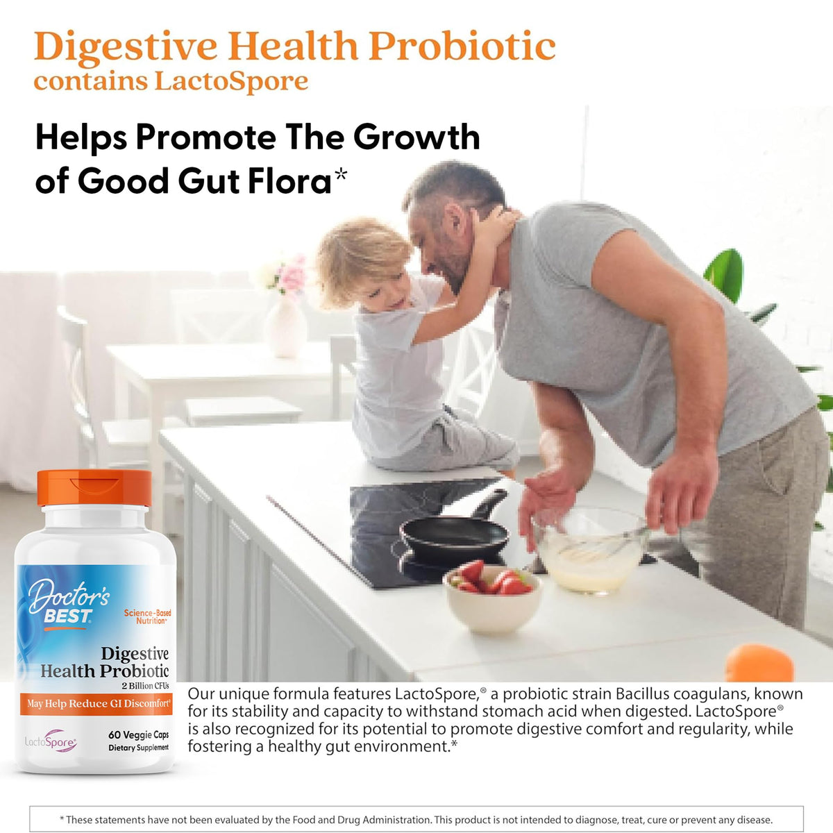 Doctor's BEST Digestive Health Probiotic for Men & Women - 60 Capsules - image 5