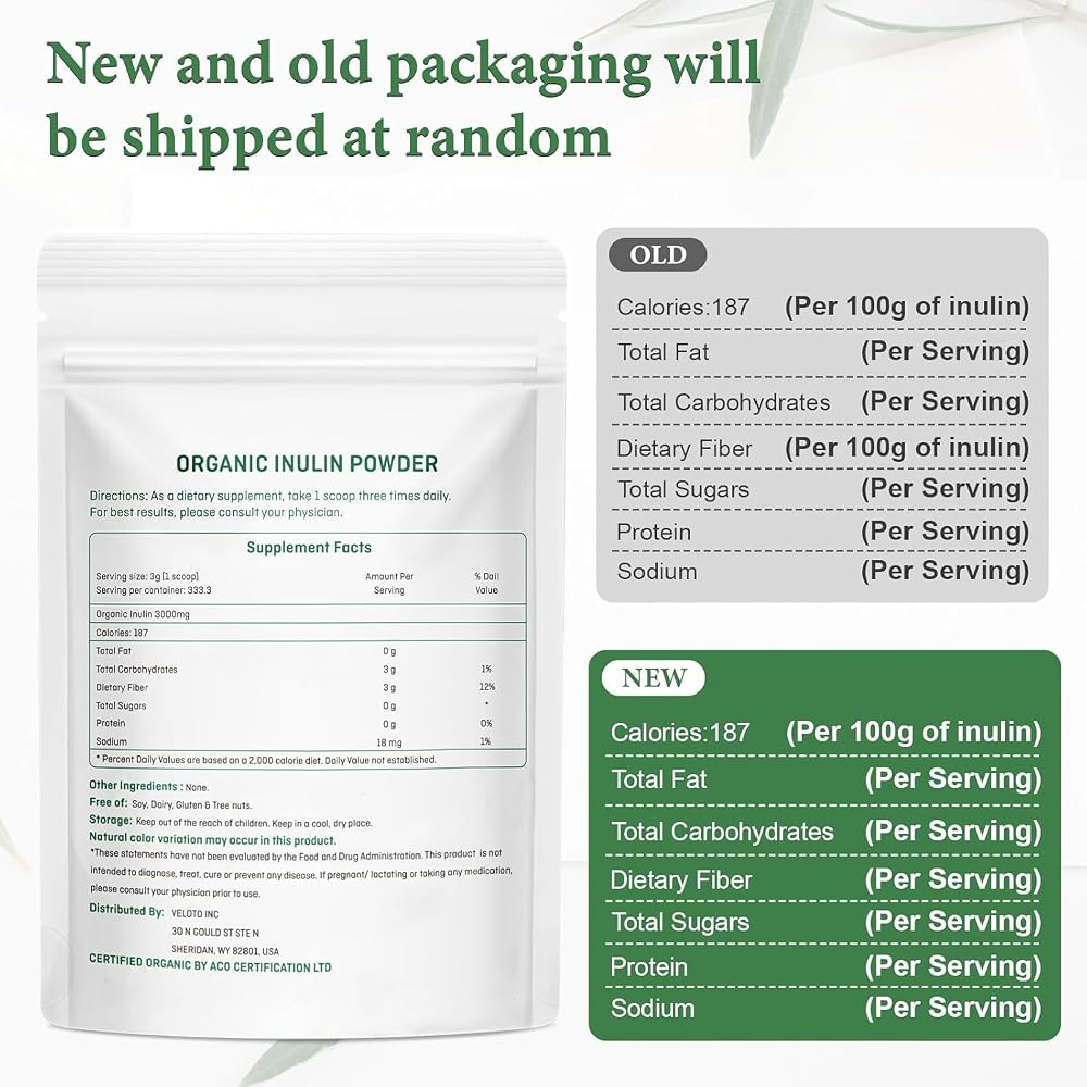 VELOTO Organic Inulin Powder Prebiotic Fiber - 2.2 lb - image 2