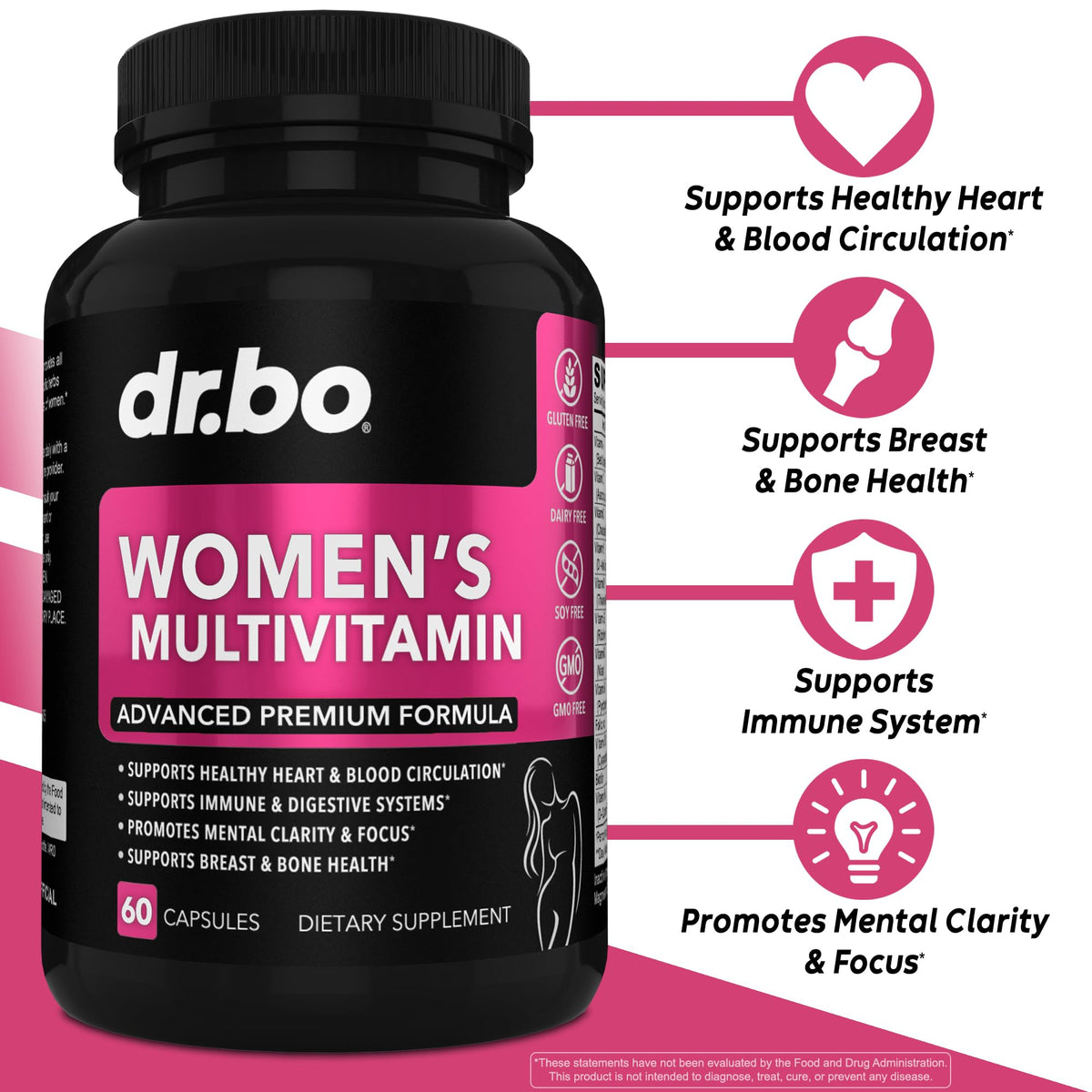 DR. BO Women's Multivitamin for Energy - 60 Capsules - image 2