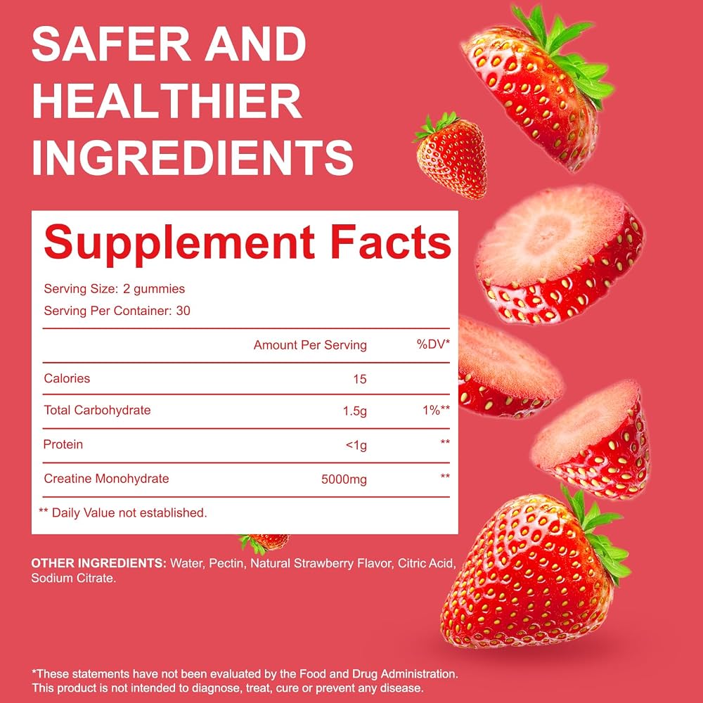 Ubiney Creatine Monohydrate Gummies 5000mg - 120 Gummies - image 6