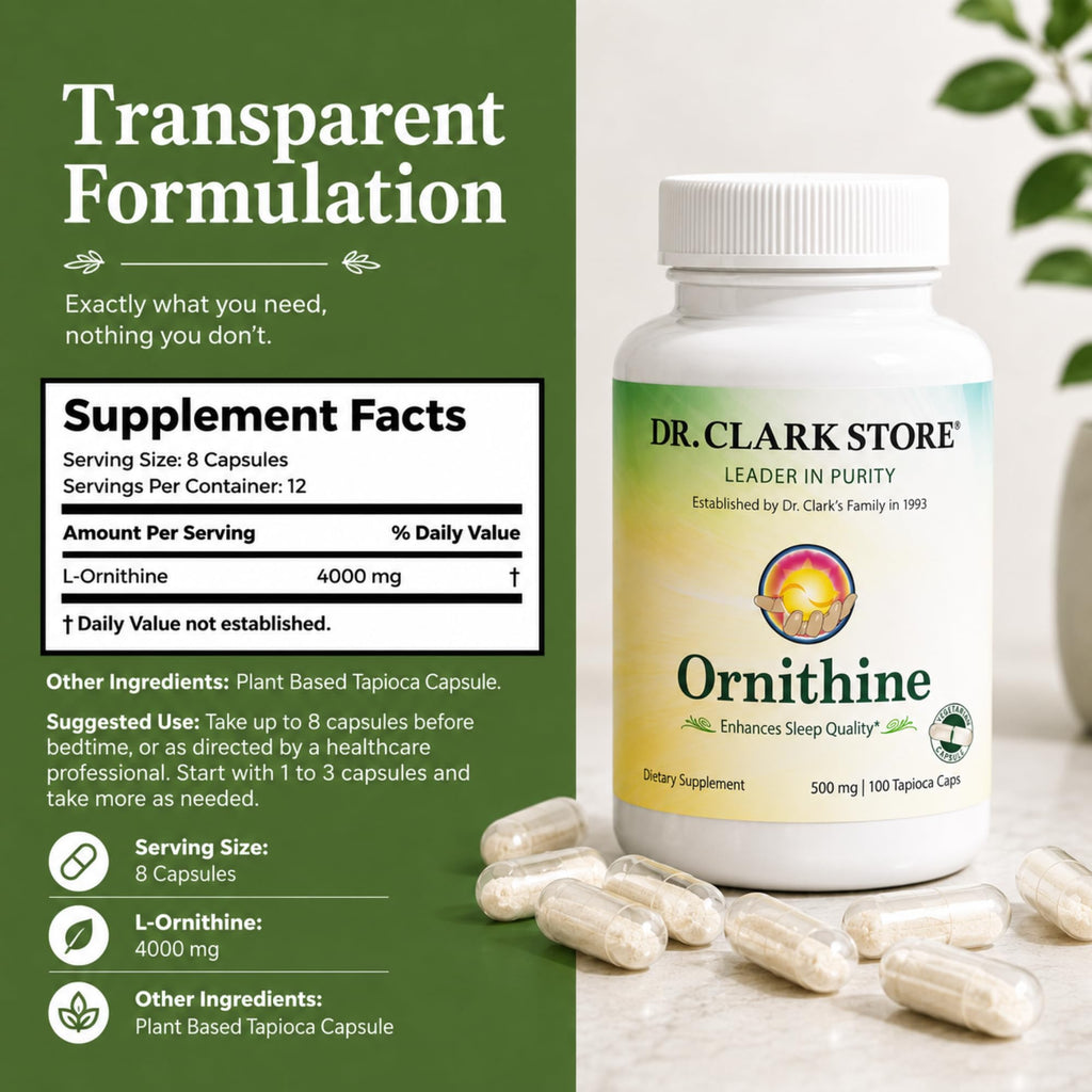 Dr Clark Ornithine 500mg Metabolic Balance Support - 100 Capsules - image 9