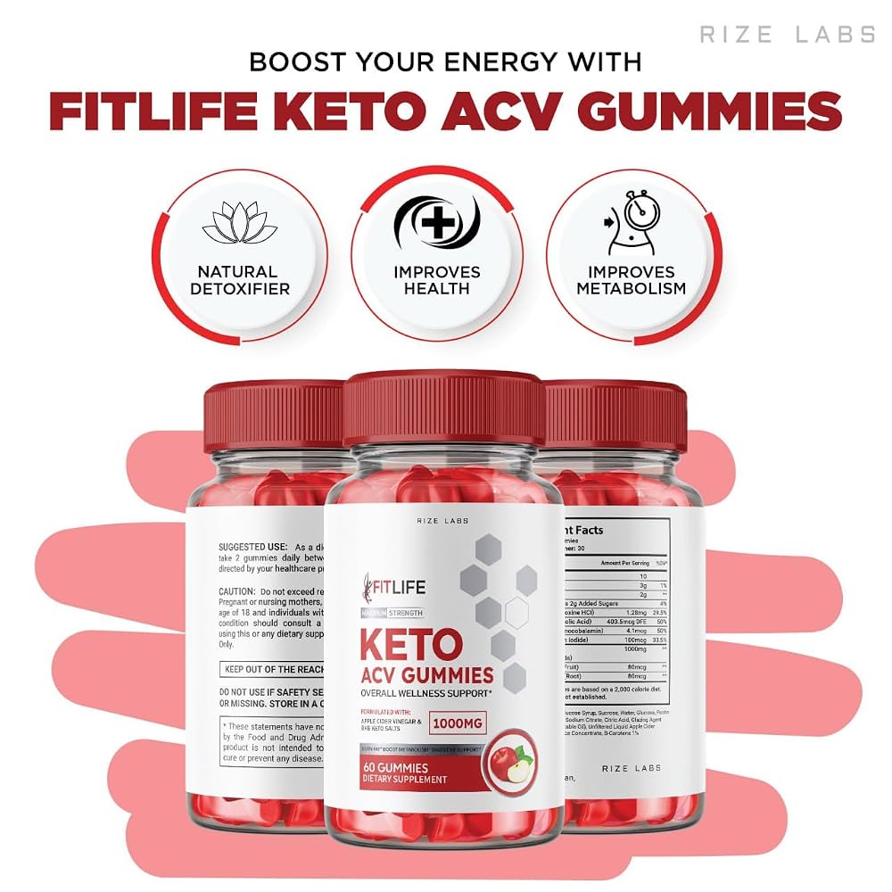 rize labs FitLife Keto ACV Gummies Weight Loss Support - 60 Gummies - image 3