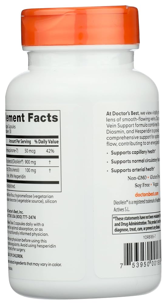 Doctor's BEST Vein Support with DiosVein & MenaQ7 - 60 Capsules - image 2