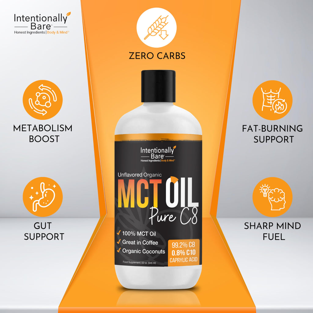 Intentionally Bare Organic Pure 99.2% C8 MCT Oil - Keto