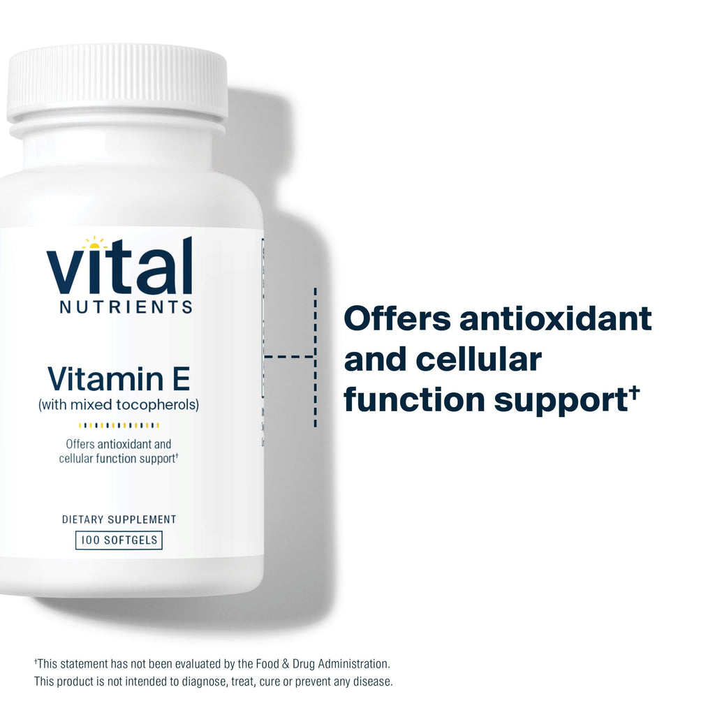 Vital Nutrients Vitamin E with Mixed Tocopherols - 100 Softgels - image 3