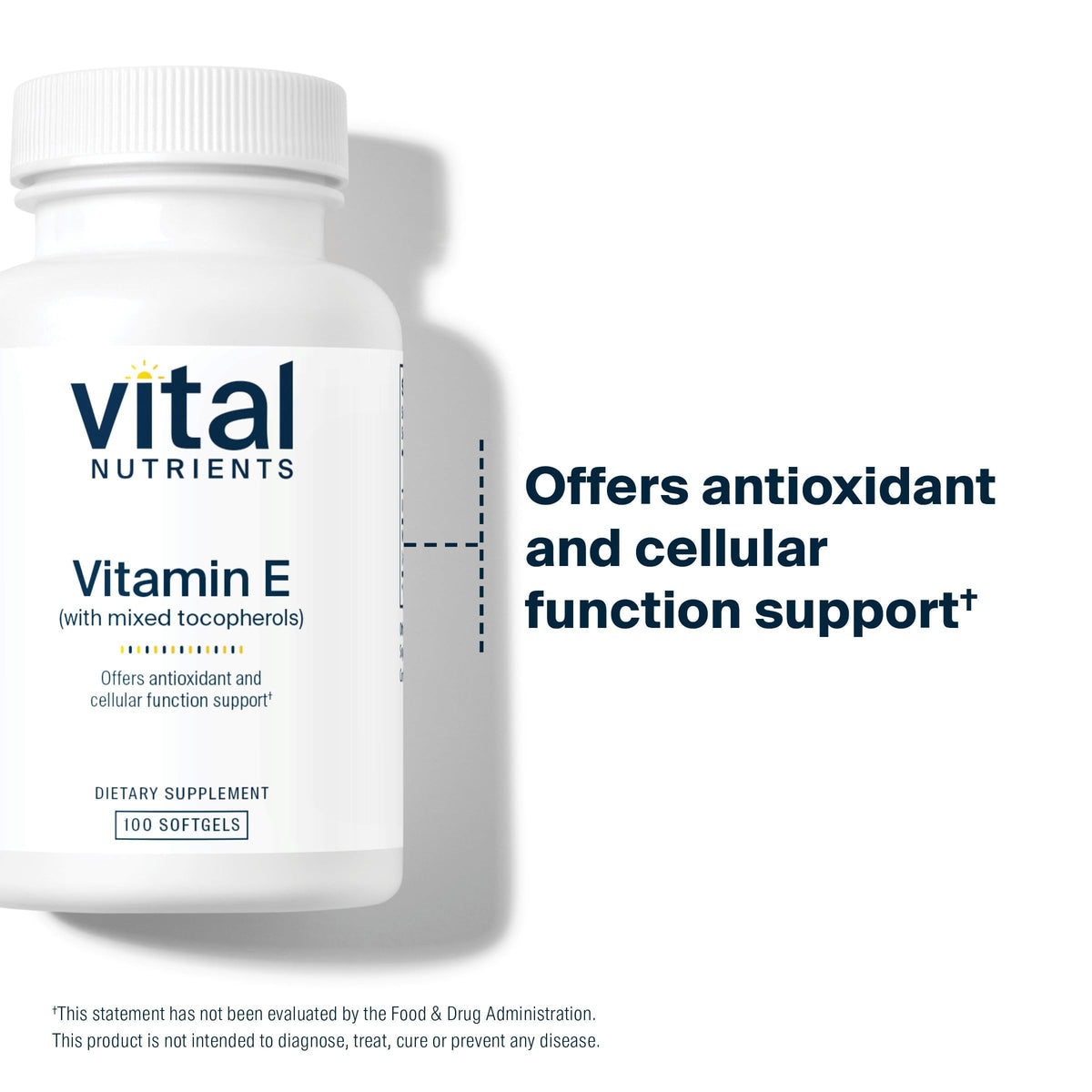 Vital Nutrients Vitamin E with Mixed Tocopherols - 100 Softgels - image 3