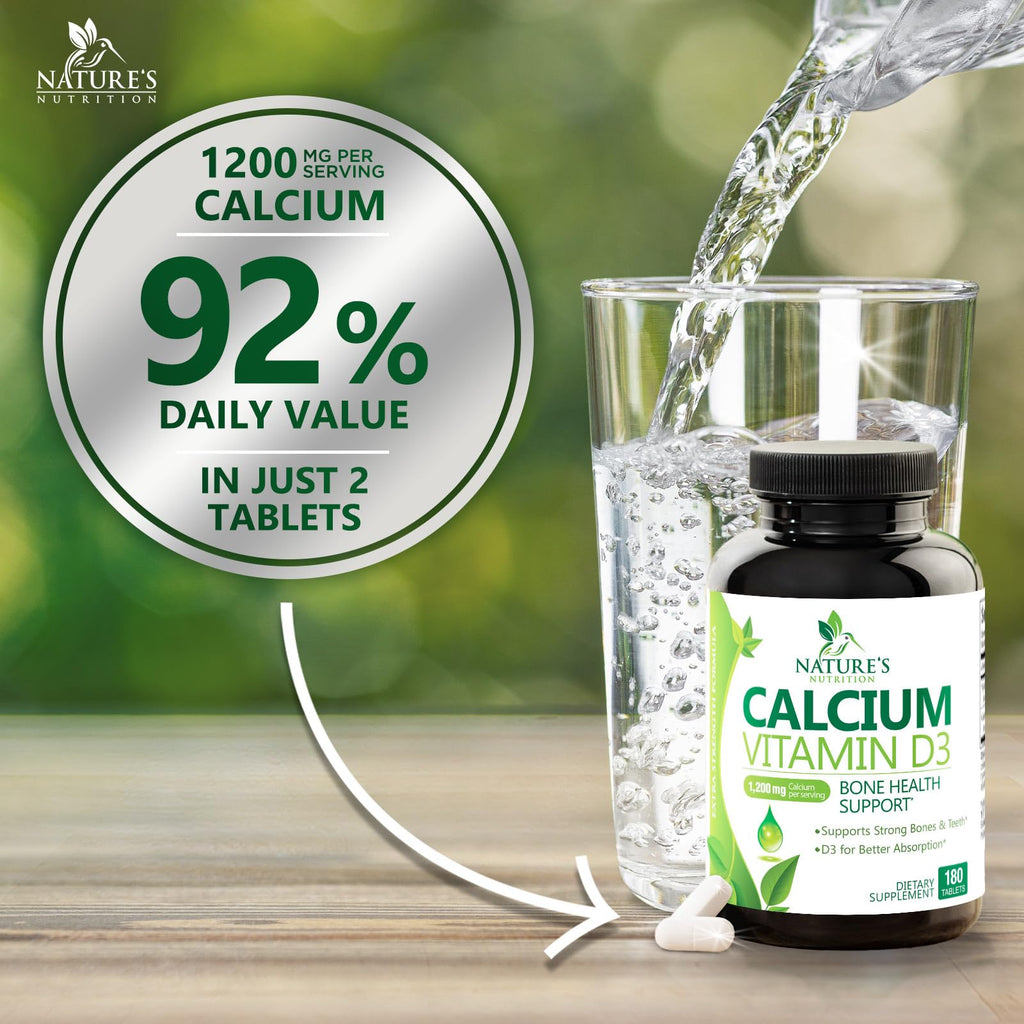 Nature's Nutrition Calcium 1200 mg with Vitamin D3 - Premium Bone
