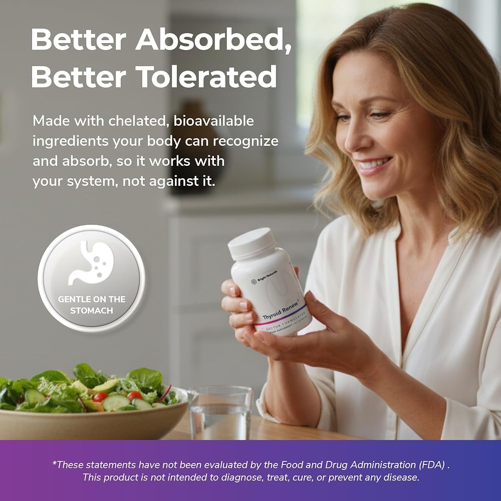 Bright Naturals Thyroid Renew Supplement - Thyroid Support for Women