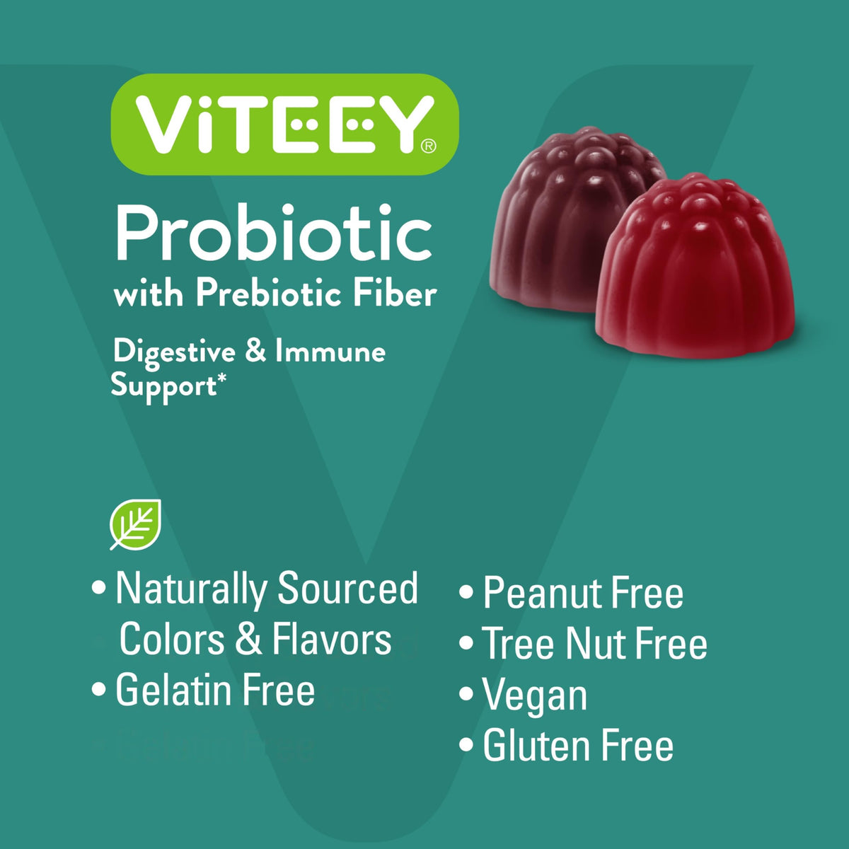 Viteey Probiotics Plus Prebiotics Fiber Gummies