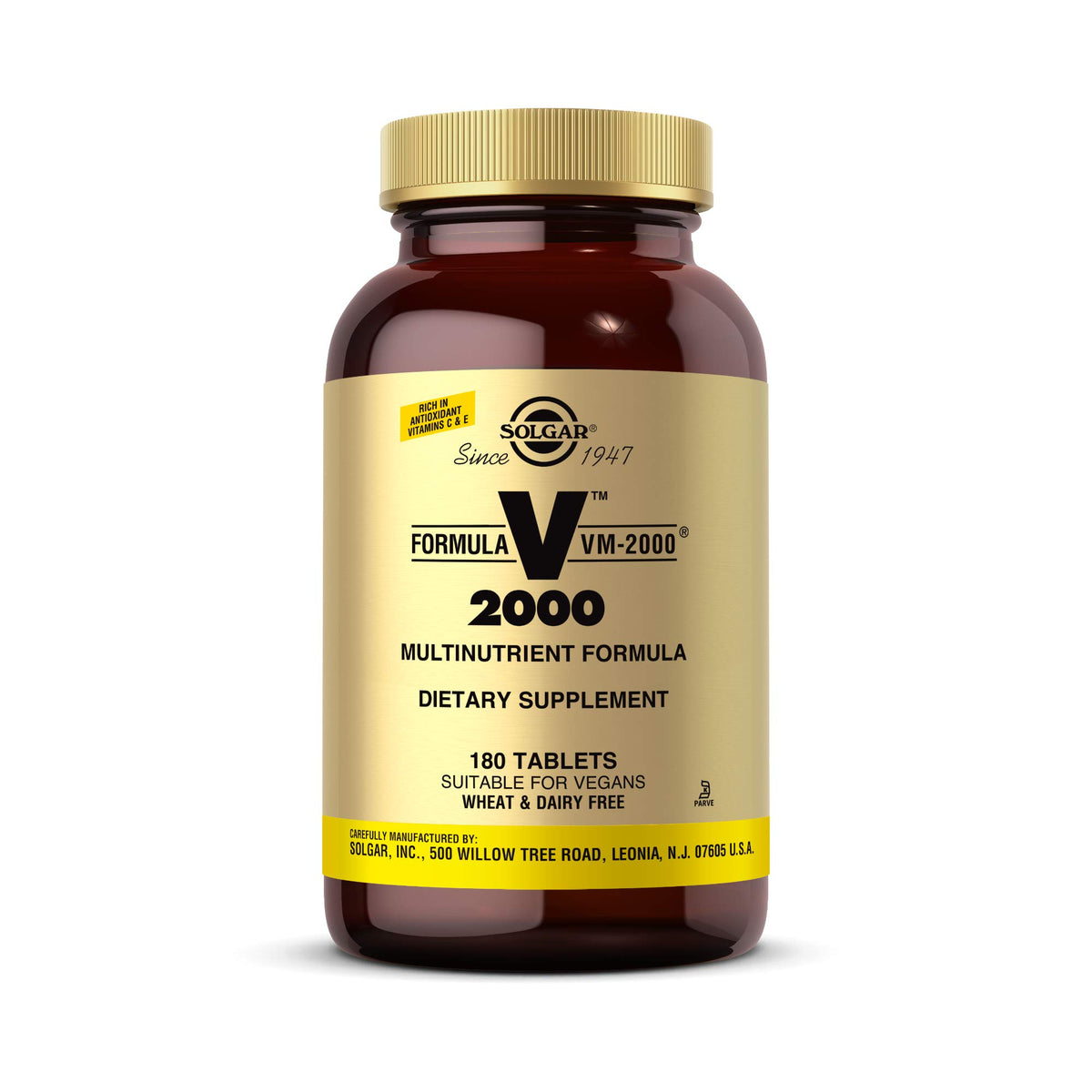 Solgar VM-2000 Multinutrient Multivitamin with Zinc - 180 Tablets