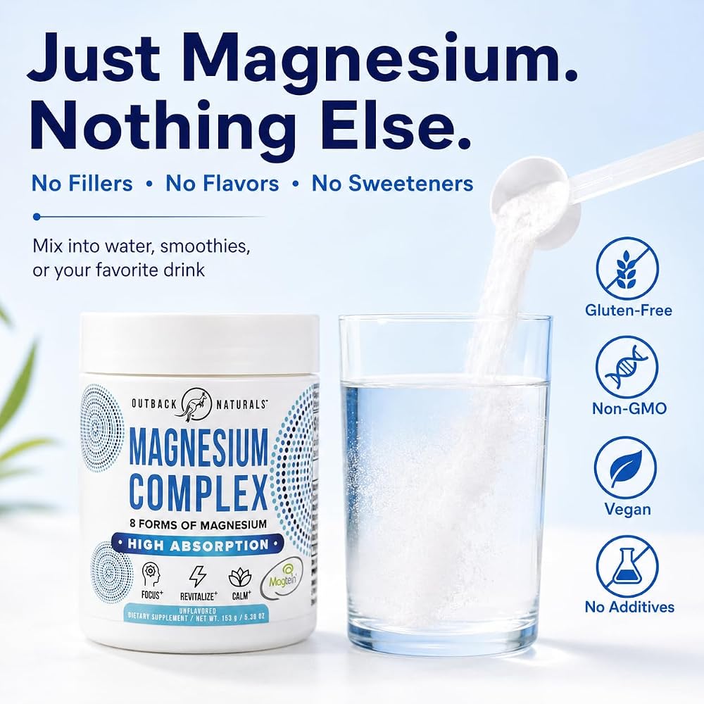 Outback Naturals Magnesium Complex Powder Brain Health - 30 Servings - image 4