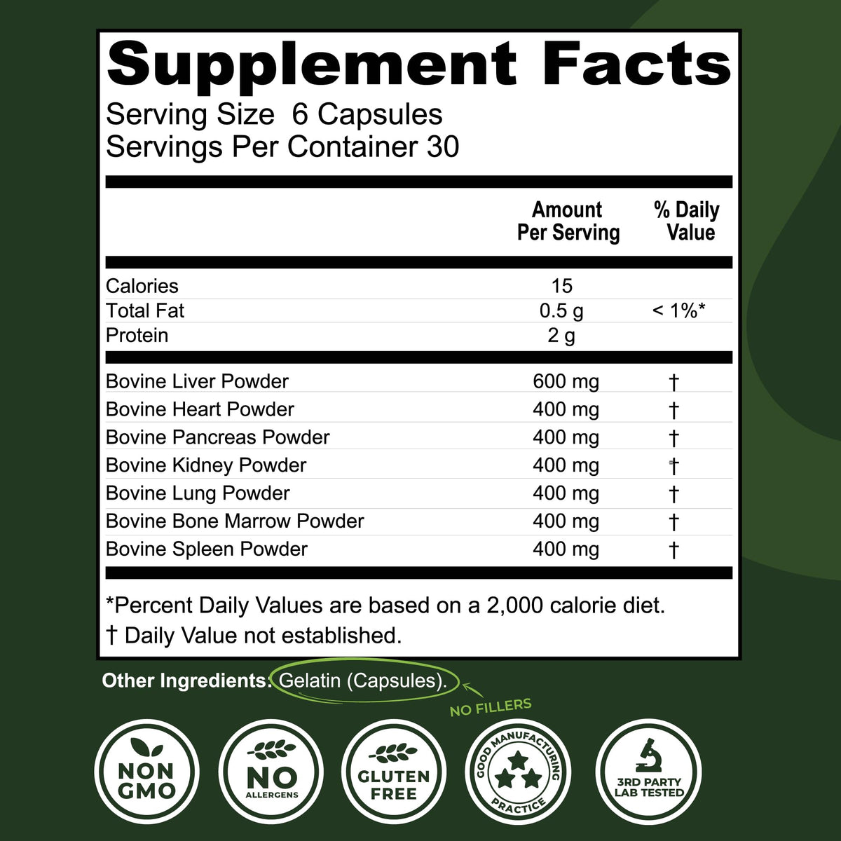 Left Coast Performance Beef Organ Supplement Grass Fed - 180 Capsules - image 2