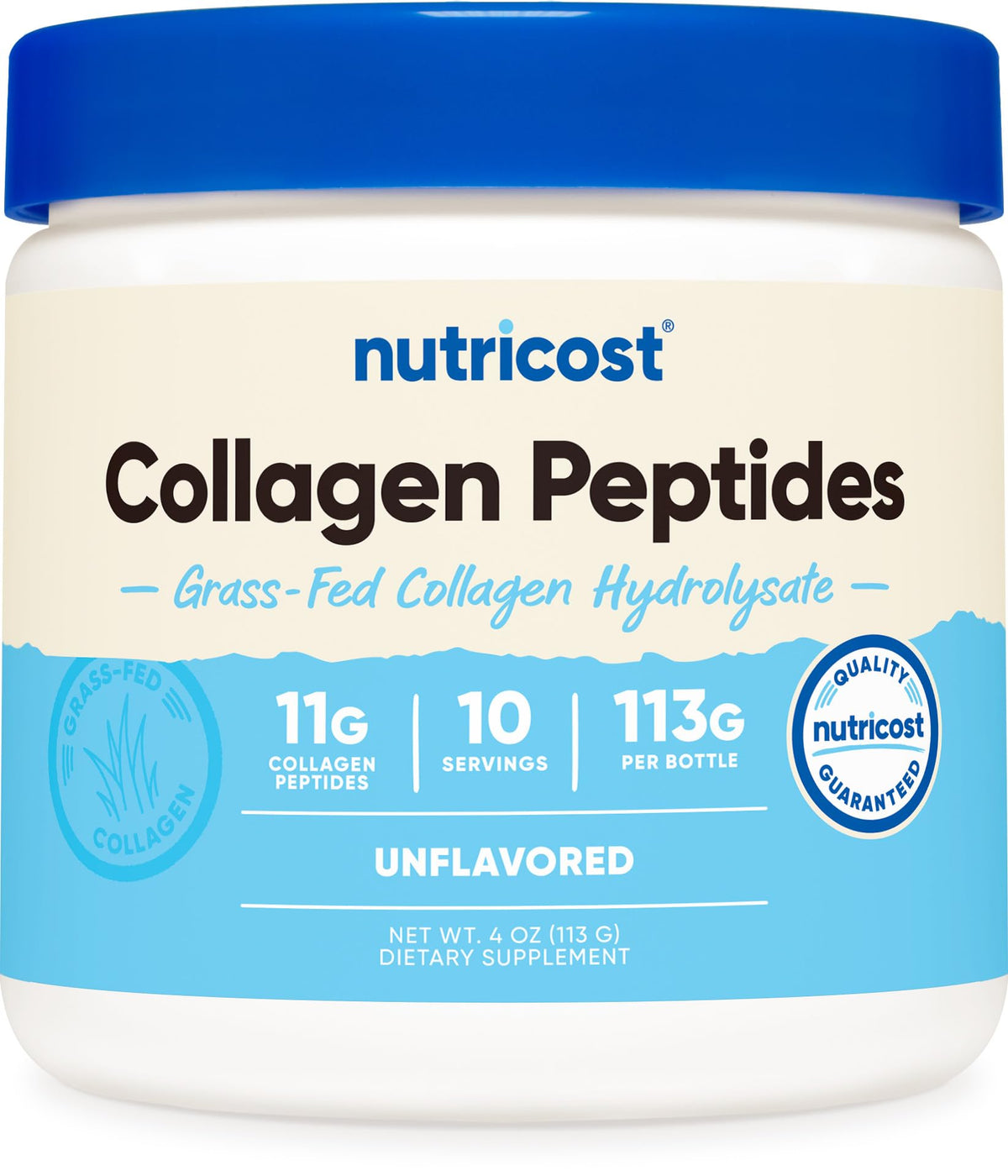 Nutricost Grass-Fed Collagen Powder 1LB (454 G) - Pure Grass Fed