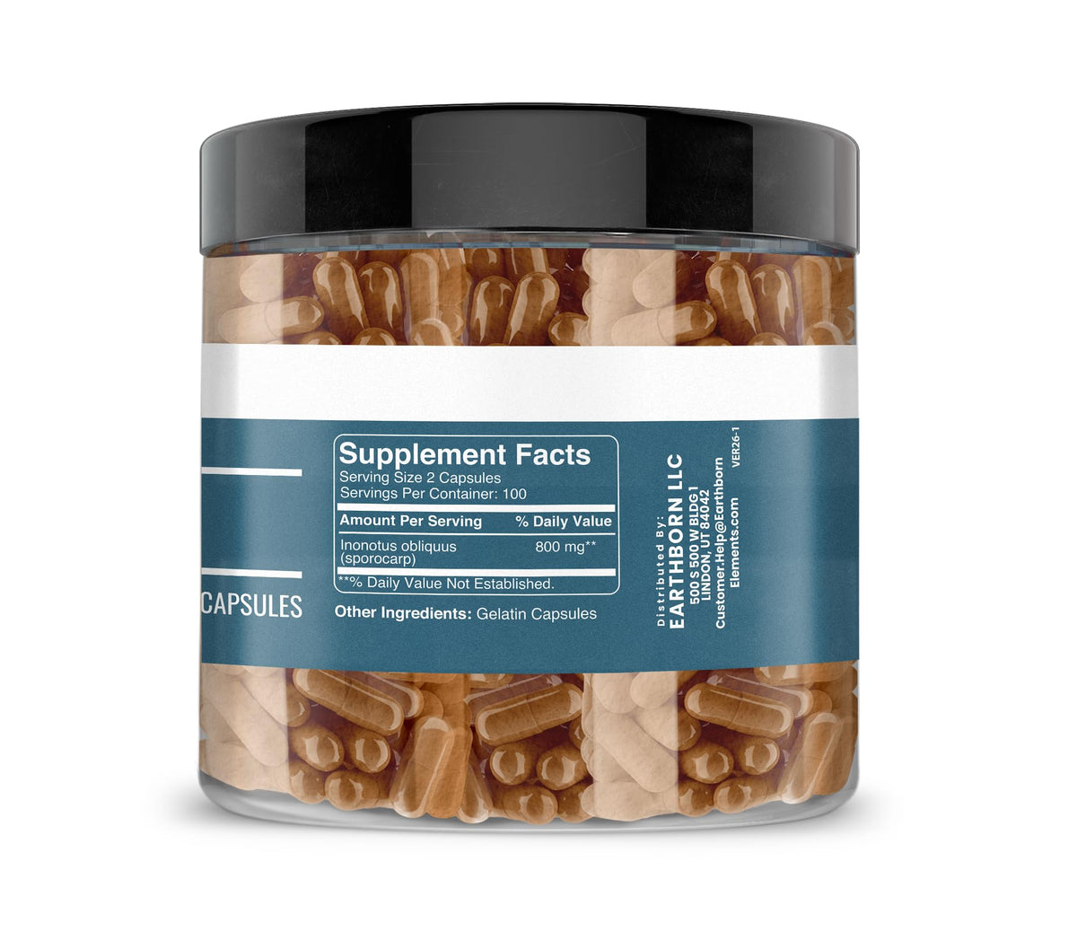 Earthborn Elements Chaga Mushroom Extract - 200 Capsules - image 2