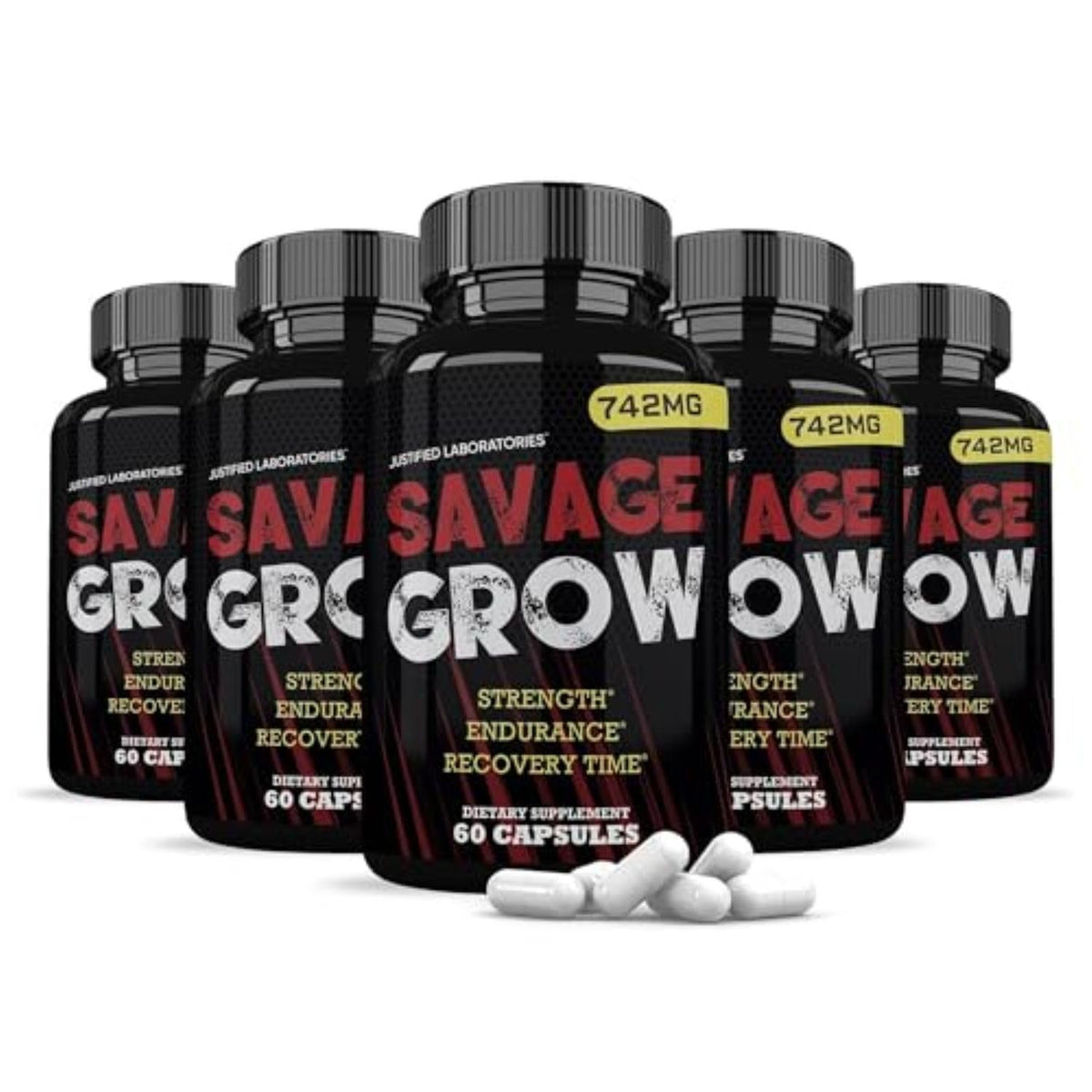 Justified Laboratories Savage Grow Testosterone Support - 60 Capsules