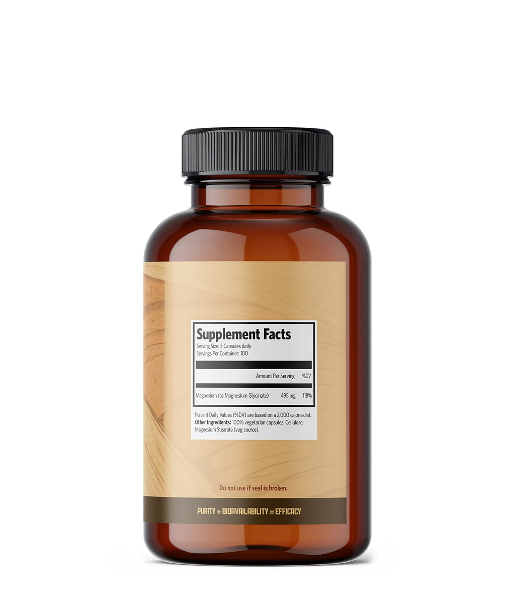 Pure Lab Vitamins Magnesium Glycinate 165mg - 300 Capsules - image 3