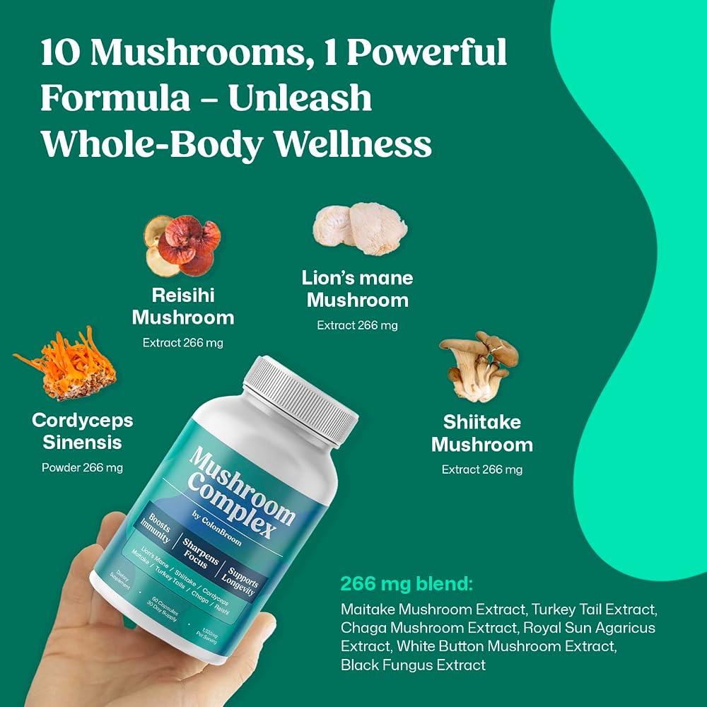 ColonBroom Mushroom Complex with Cordyceps, Reishi & Lion's Mane