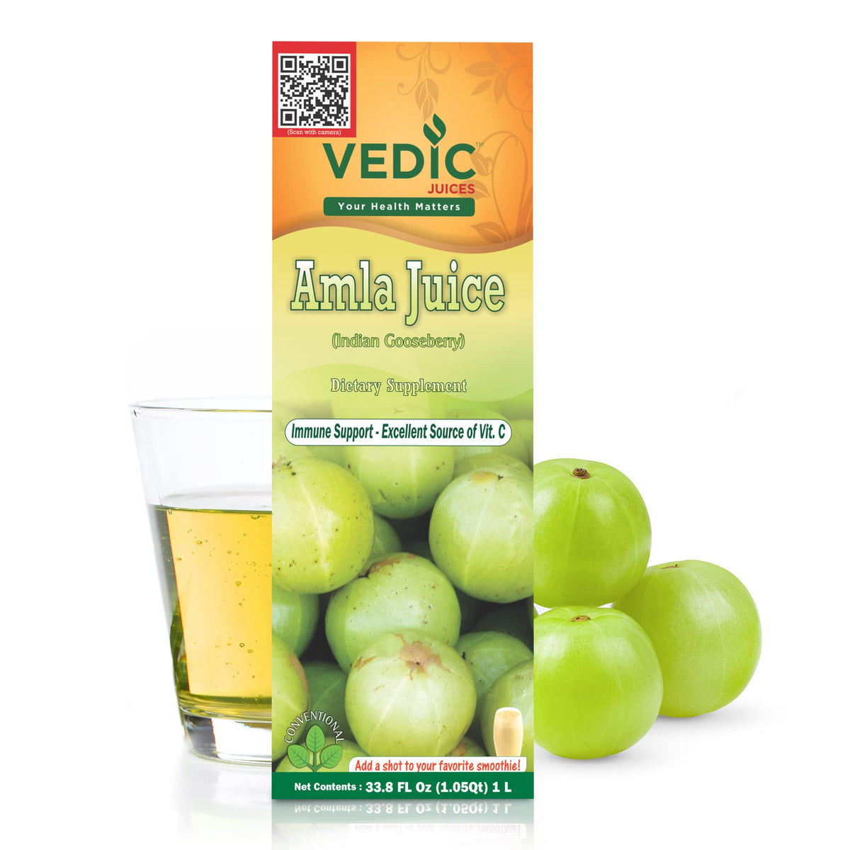 Vedic Juices Amla Juice Indian Gooseberry Herbal Drink - 1 Liter