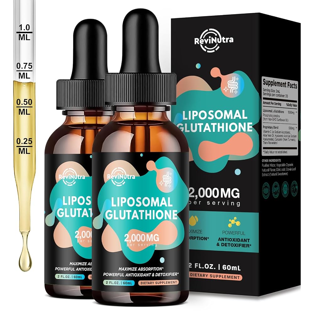 ReviNutra Liposomal Glutathione Supplement - 2000mg Glutathione