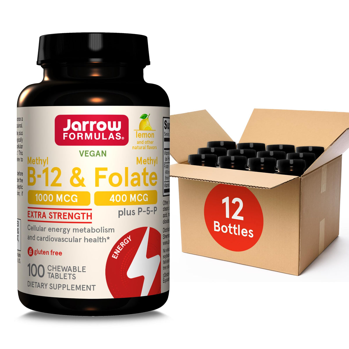 Jarrow Formulas Methyl B-12 1000 mcg & Methyl Folate 400 mcg - 1200 Tablets