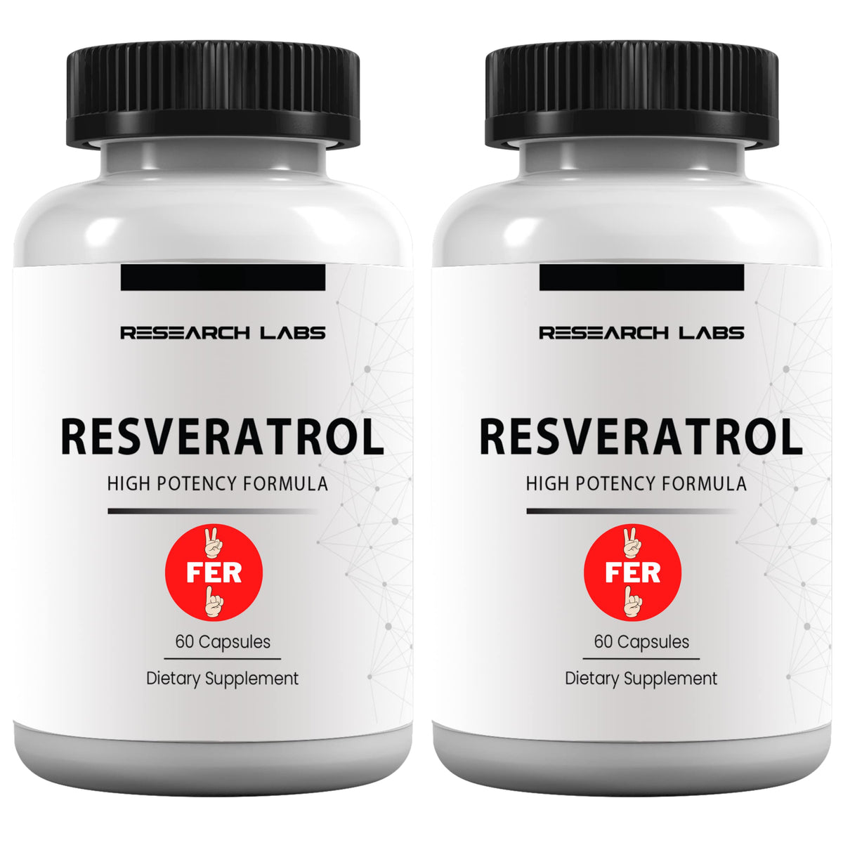 Research Labs 2X Potency Micronized Resveratrol 1200mg - 120 Capsules