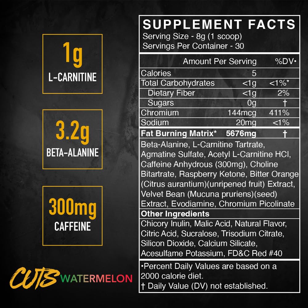 BLACKMARKET CUTS Pre Workout Powder Watermelon - 30 Servings - image 4