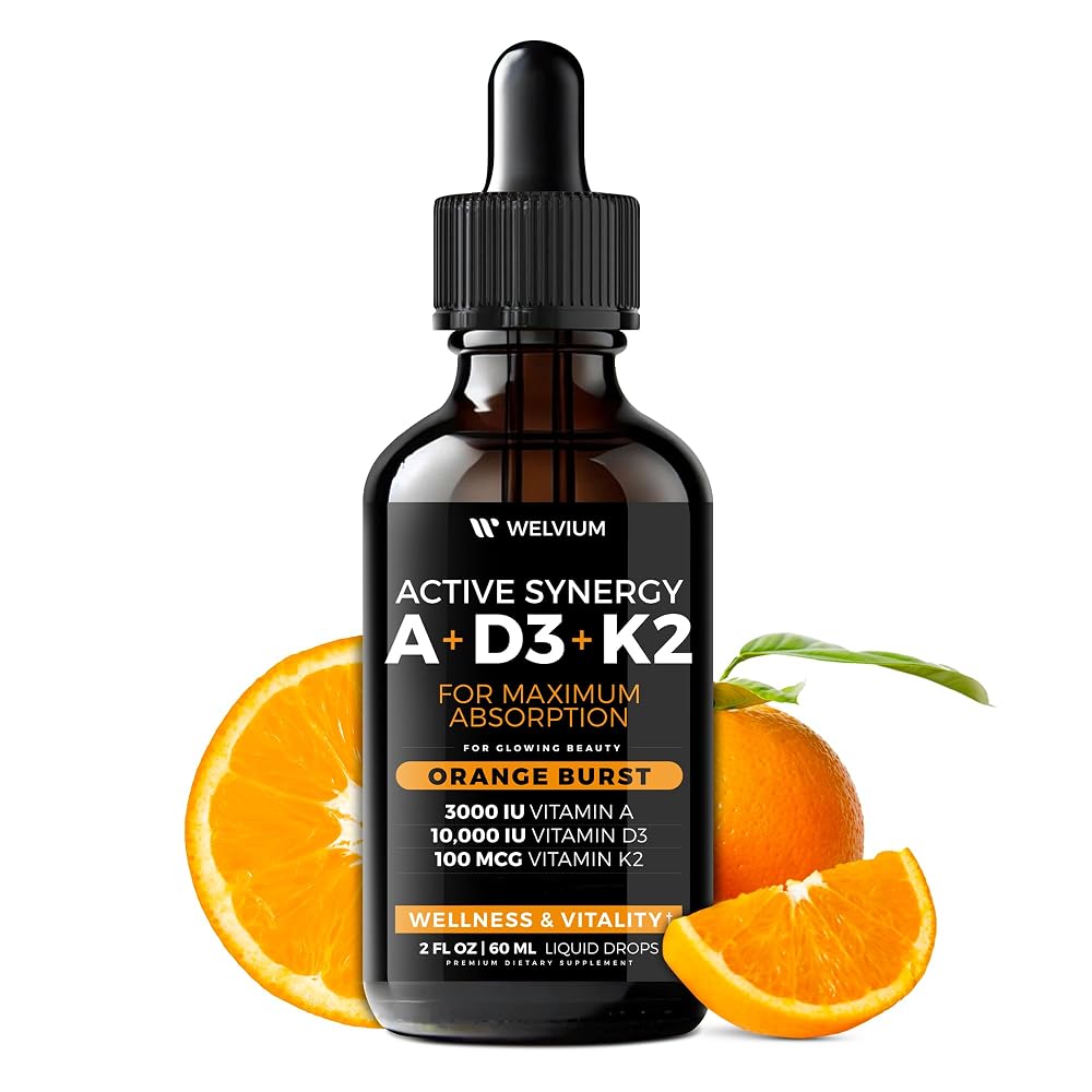 WELVIUM 5-in-1 Liquid Vitamin D3 K2 Drops ADK Supplement - 2 Fl Oz - image 5