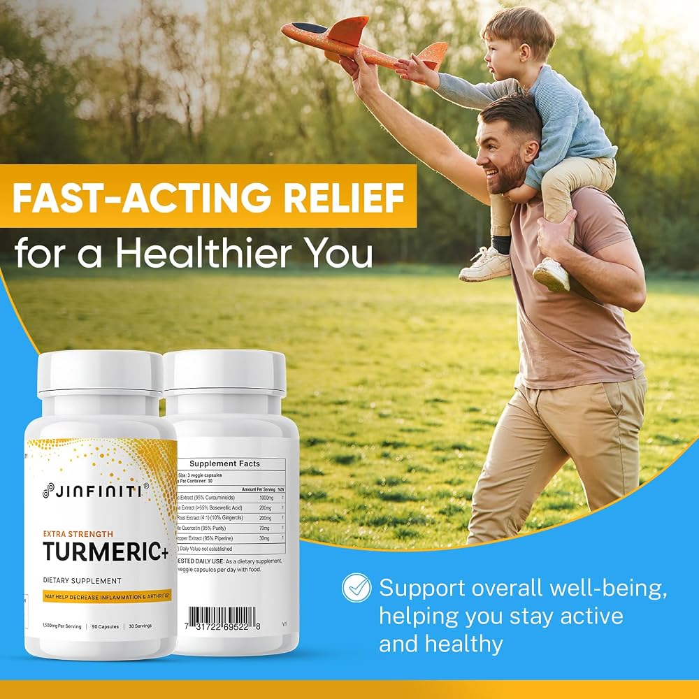 Jinfiniti Extra Strength Turmeric Curcumin - 90 Capsules - image 7