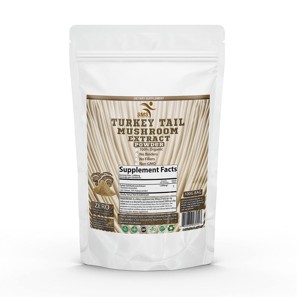 SMS Turkey Tail Extract Powder 20:1 Immune Support - 100g - image 2