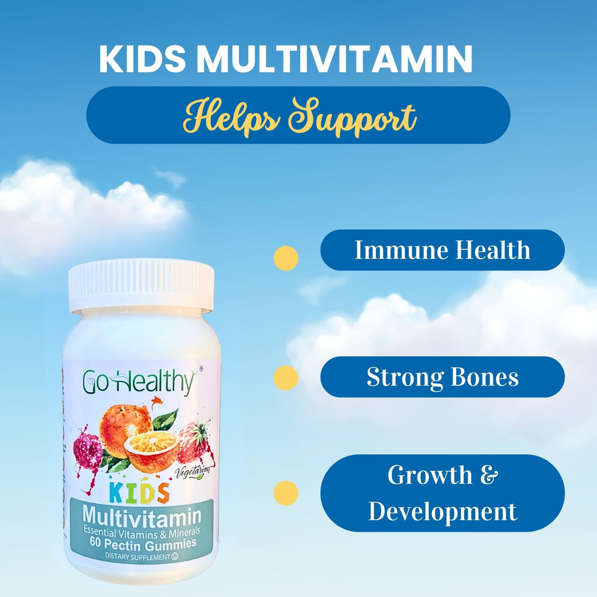 Go Healthy Natural Kids Multivitamin Gummies Immune Support - 60 Count - image 4