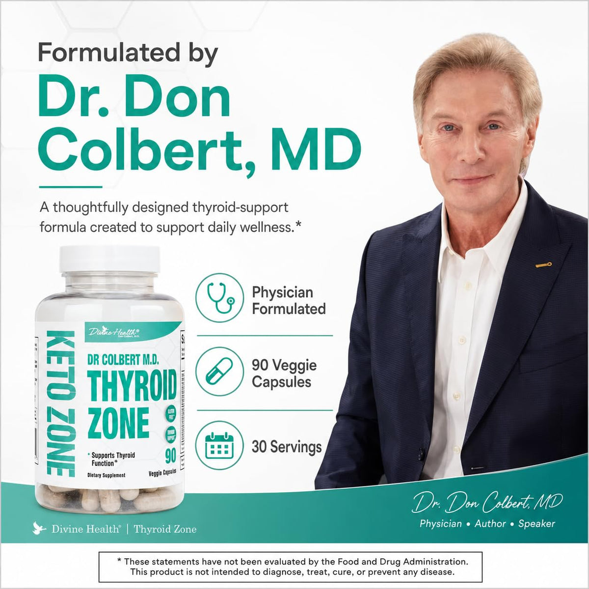 Divine Health Dr. Colbert Thyroid Zone - 90 Vegetarian Capsules - image 7