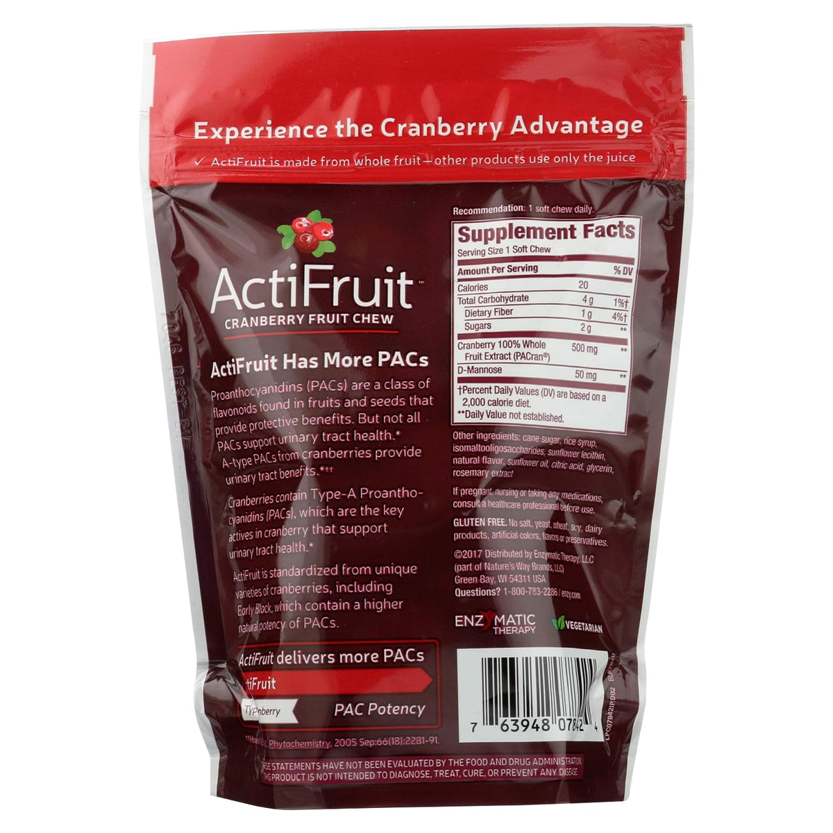 Enzymatic Therapy ActiFruit Cranberry Soft Chews - 60 Count - image 3