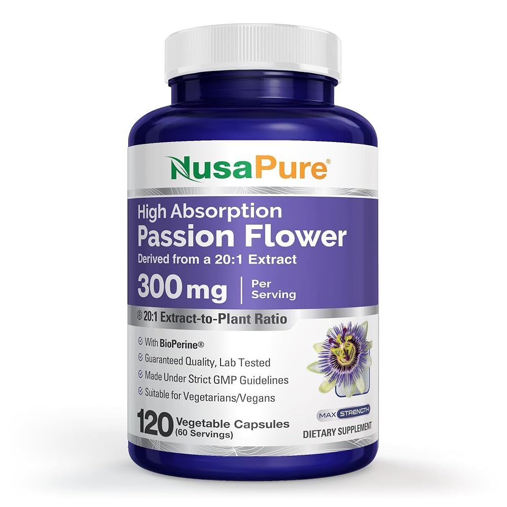 NusaPure Passion Flower 300mg - 120 Vegetarian Capsules