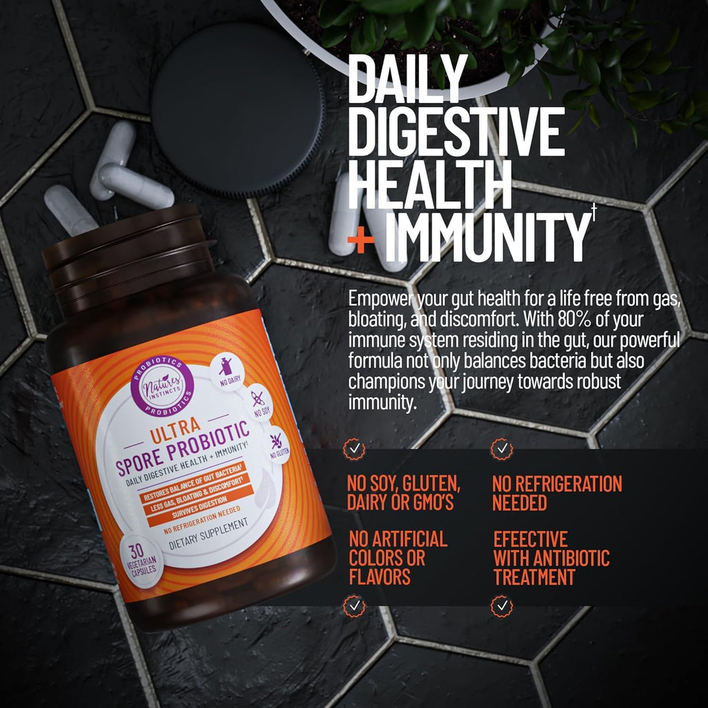 Natures Instincts Ultra Spore Probiotic Digestive Support - 30 Capsules - image 4