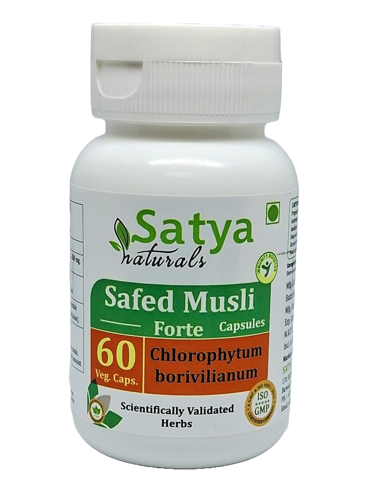 Satya Naturals Safed Musli Forte Capsules 500 mg. 60 Veg. Capsule