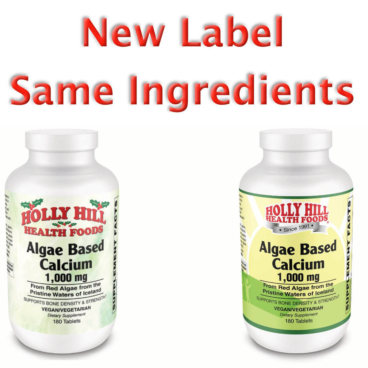 Holly Hill Health Foods Algae Based Calcium 1,000 mg