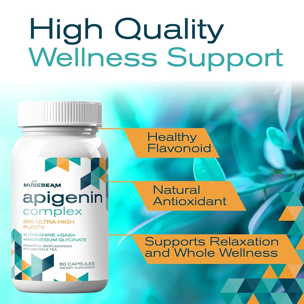 musebeam Apigenin Supplement for Rest and Relaxation Support - 120 Capsules - image 2