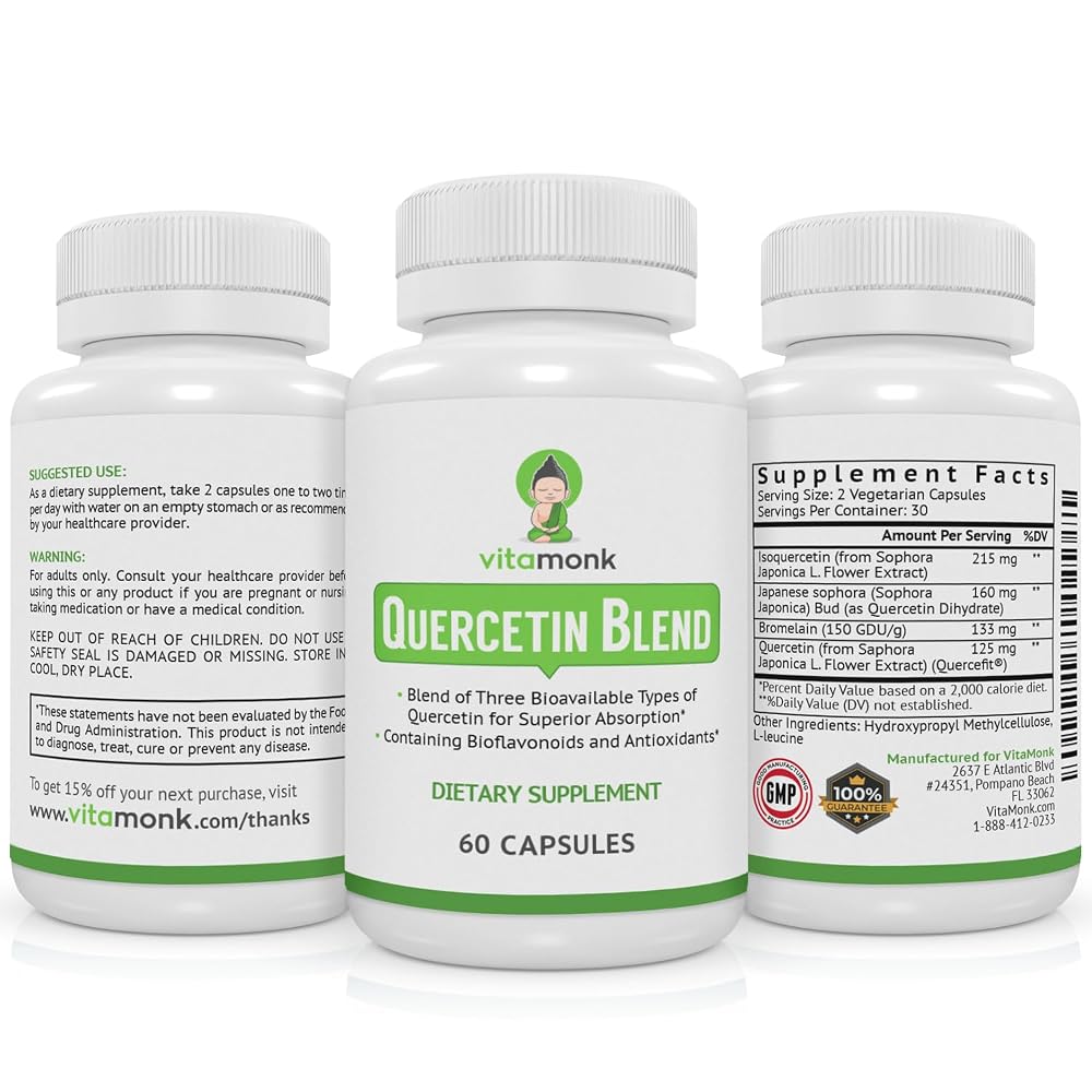 VitaMonk Quercetin with Bromelain Immune Support - 60 Capsules - image 9