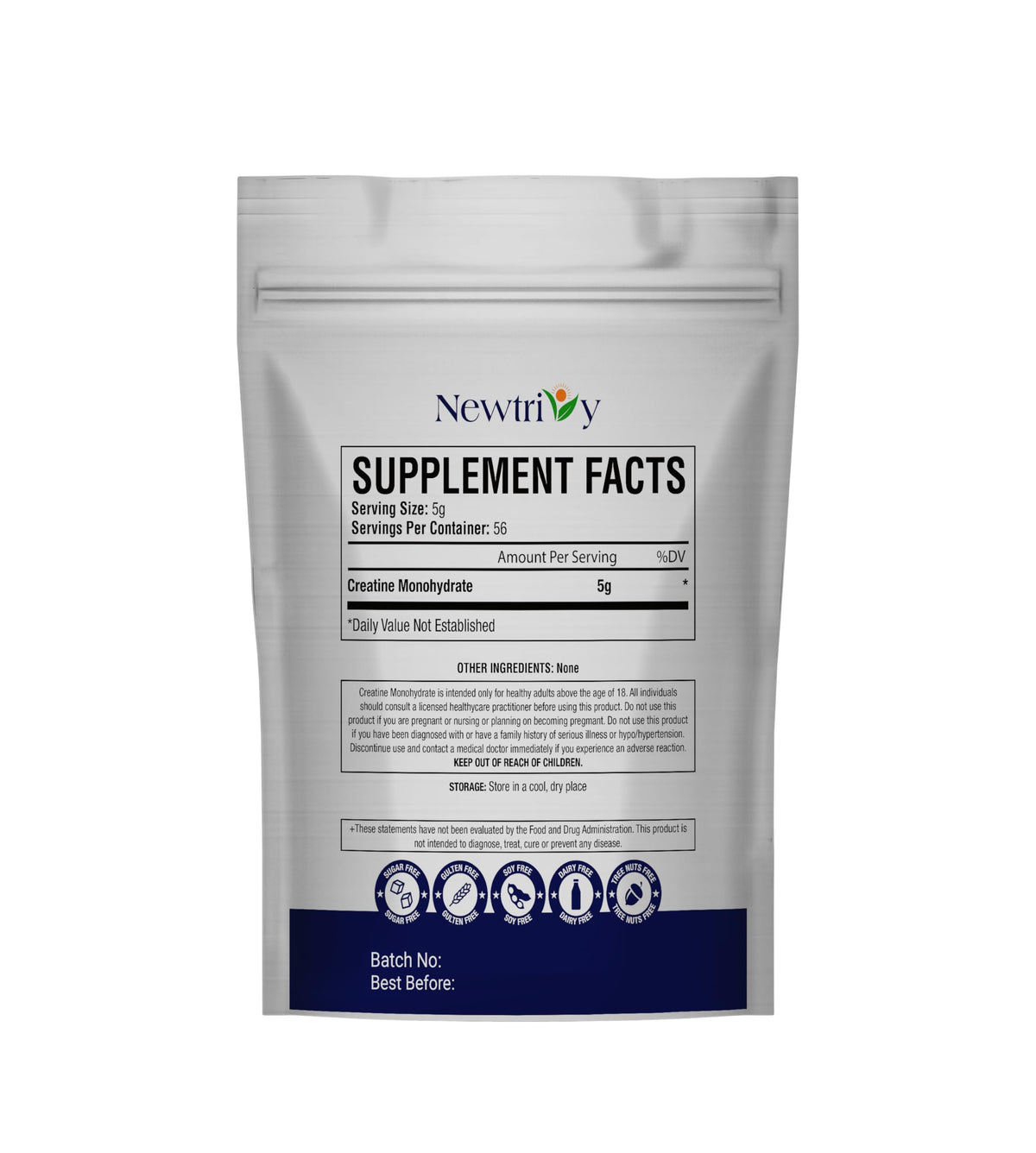 Newtrivy Creatine Monohydrate Micronized Powder - 280g - image 2